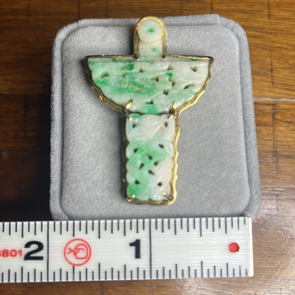 Vintage Jade angel 14 karat gold - Picture 7 of 8